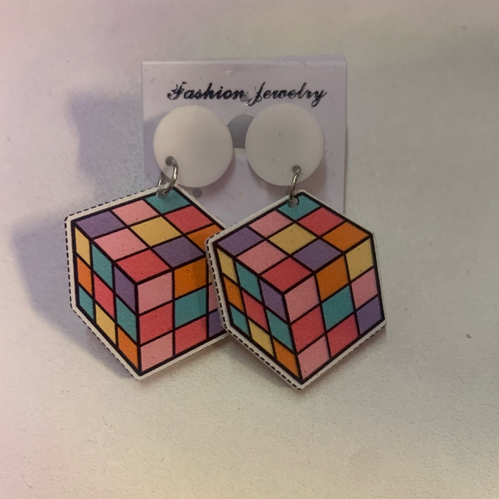 Rubix Cube Earrings NWT